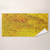 Textuur van oude gele verfgekraakte abstracte verf badhanddoek (Badhanddoek)