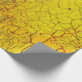 Textuur van oude gele verfgekraakte abstracte verf cadeaupapier (Hoek)