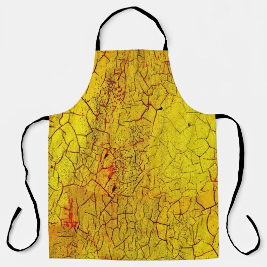 Textuur van oude gele verfgekraakte abstracte verf schort (Voorkant)