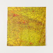 Textuur van oude gele verfgekraakte abstracte verf wandkleed (Voorkant (horizontaal))