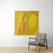 Textuur van oude gele verfgekraakte abstracte verf wandkleed (In situ)