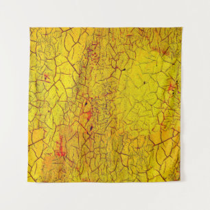 Textuur van oude gele verfgekraakte abstracte verf wandkleed