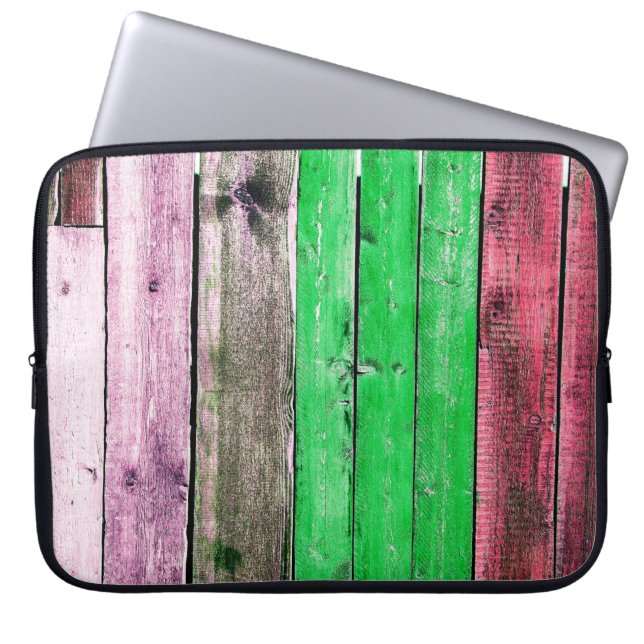 Textuur van oude houten fenceabstract, achtergrond laptop sleeve (Voorkant)