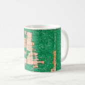 Textuur van oude houten omheining met schuurverf.  koffiemok (Voorkant rechts)