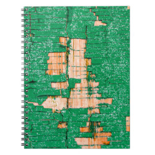 Textuur van oude houten omheining met schuurverf. notitieboek