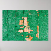 Textuur van oude houten omheining met schuurverf.  poster (Voorkant)