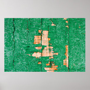 Textuur van oude houten omheining met schuurverf.  poster