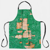 Textuur van oude houten omheining met schuurverf.  schort (Voorkant)