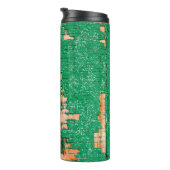 Textuur van oude houten omheining met schuurverf. thermosbeker (Geroteerd rechts)