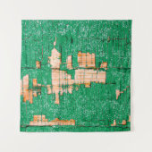 Textuur van oude houten omheining met schuurverf.  wandkleed (Voorkant (horizontaal))