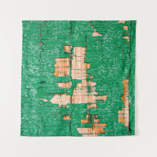 Textuur van oude houten omheining met schuurverf.  wandkleed