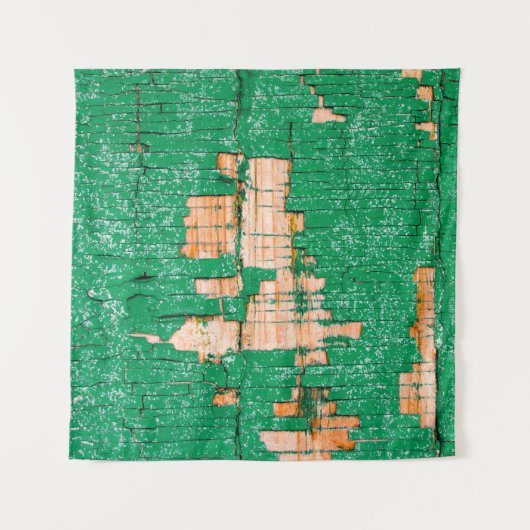 Textuur van oude houten omheining met schuurverf.  wandkleed (Voorkant)