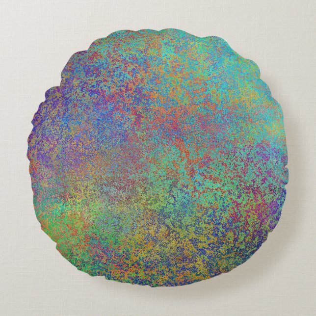 textuur van Paarse en turkooissoorten Rond Kussen (Voorkant)