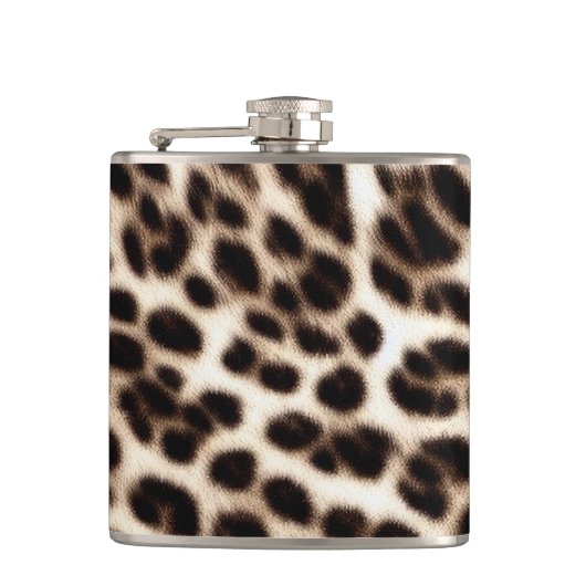 textuur van pelsdieren schil cheetah leopard heupfles (Voorkant)