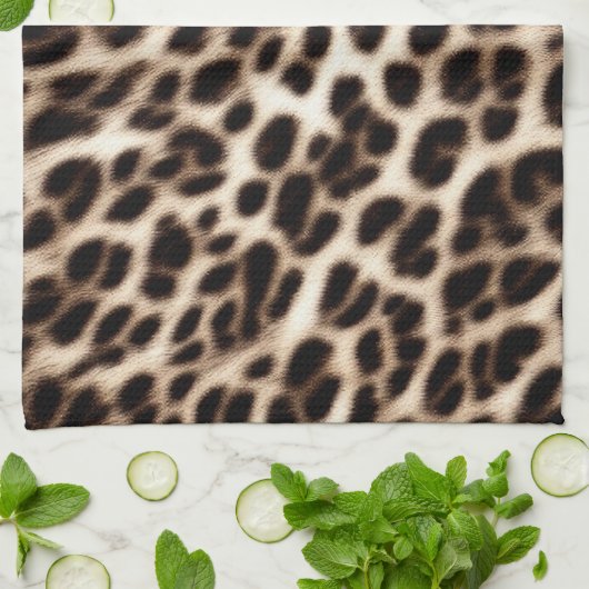 textuur van pelsdieren schil cheetah leopard theedoek (Gevouwen)