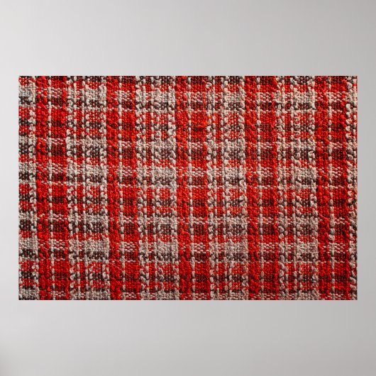Textuur van rode tartan stof nuttig als achtergron poster (Voorkant)