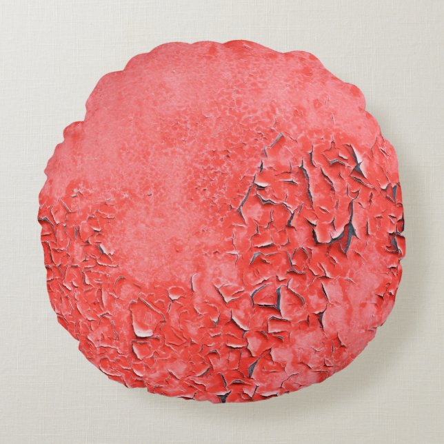 Textuur van  roestgeschilderd ijzerwandbekleding rond kussen (Voorkant)