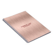 textuur van roos goudhoudende metalen geborsteld a notitieboek (Rechterzijde)