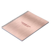 textuur van roos goudhoudende metalen geborsteld a notitieboek (Linkerzijde)