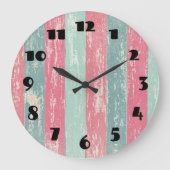 textuur van roze en groene strepen grote klok (Voorkant)