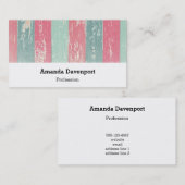 textuur van roze en groene strepen visitekaartje (Voorkant / Achterkant)