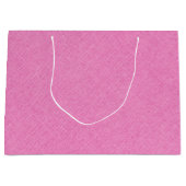 textuur van roze faux linnen groot cadeauzakje (Voorkant)
