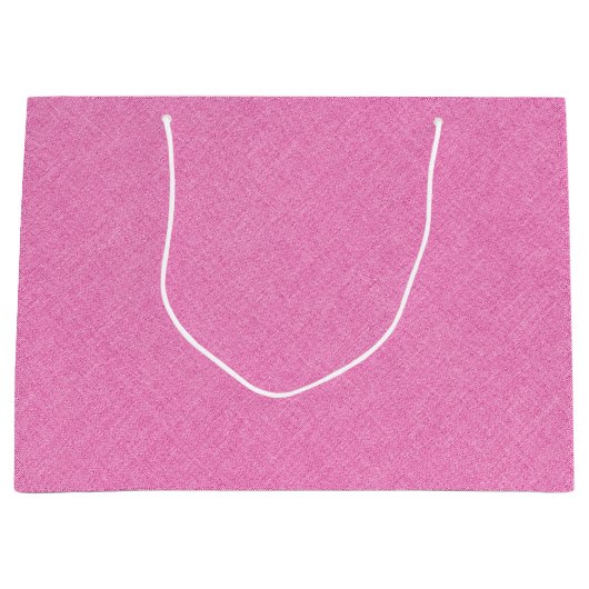 textuur van roze faux linnen groot cadeauzakje (Voorkant)