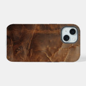 textuur van ruw leer iPhone 15 case (Achterkant horizontaal)