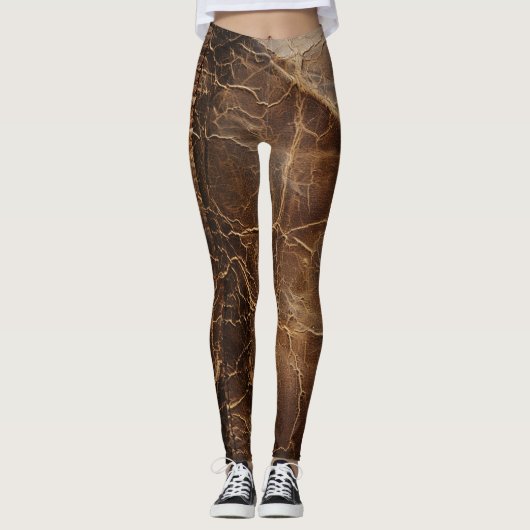  textuur van ruw leer leggings (Voorkant)