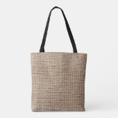 textuur van ruw linnen tote bag (Achterkant)