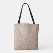 textuur van textiel, jute bruine stof tote bag (Achterkant)