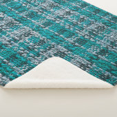 Textuur van turkooistartaanweefsel sherpa deken (3/4)