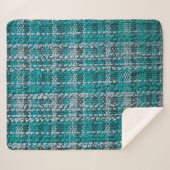 Textuur van turkooistartaanweefsel sherpa deken (Voorkant (horizontaal))