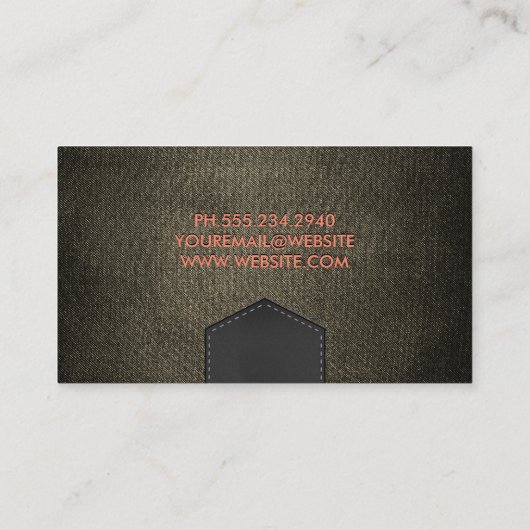 Textuur van weefsel | in reliëf aangebrachte lette visitekaartje (Achterkant)