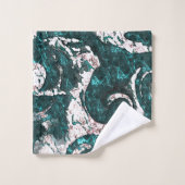 Textuur van witte vlekken gemengd in aquamarine me bad handdoek (Wasdoekje)