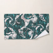 Textuur van witte vlekken gemengd in aquamarine me bad handdoek (Handdoek)