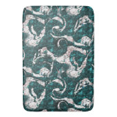 Textuur van witte vlekken gemengd in aquamarine me badmat (Voorkant Verticaal)