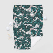 Textuur van witte vlekken gemengd in aquamarine me golfhanddoek (Insitu)