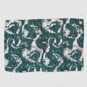 Textuur van witte vlekken gemengd in aquamarine me golfhanddoek (Horizontaal)