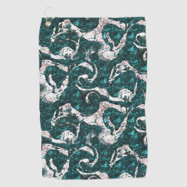 Textuur van witte vlekken gemengd in aquamarine me golfhanddoek