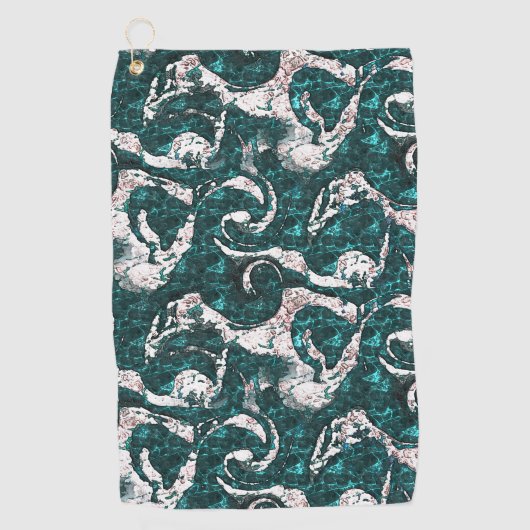 Textuur van witte vlekken gemengd in aquamarine me golfhanddoek (Voorkant)