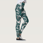 Textuur van witte vlekken gemengd in aquamarine me leggings (Rechts)