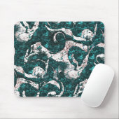 Textuur van witte vlekken gemengd in aquamarine me muismat (Met muis)