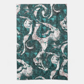 Textuur van witte vlekken gemengd in aquamarine me theedoek (Verticaal)