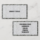 Textuur van zebra-camouflage visitekaartje (Voorkant / Achterkant)