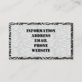 Textuur van zebra-camouflage visitekaartje (Achterkant)