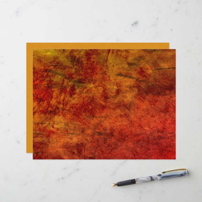 Textuur  verbrand Oranje bruin Antiek (Voorkant / Achterkant in situ)