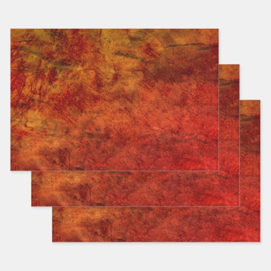 Textuur  verbrand Oranje bruin Antiek Inpakpapier Vel (Set)