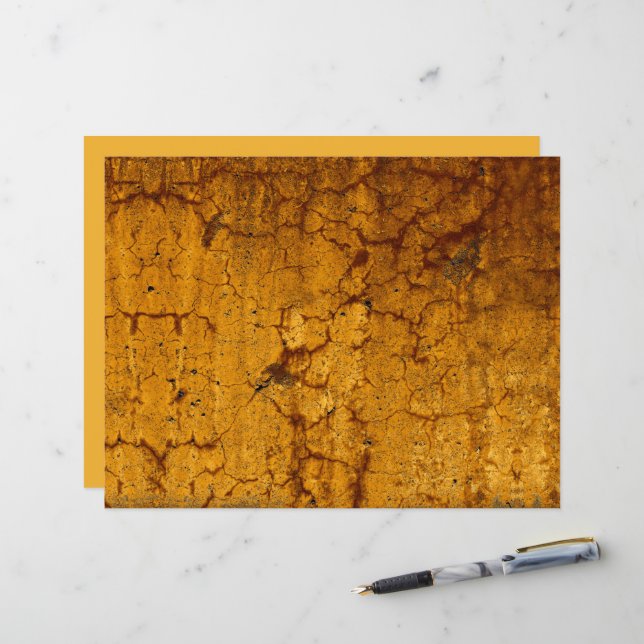 Textuur verbrand Oranje  Rustic-ontkoppeling (Voorkant / Achterkant in situ)