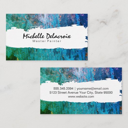 Textuur verf | Artistiek Visitekaartje (Voorkant / Achterkant)
